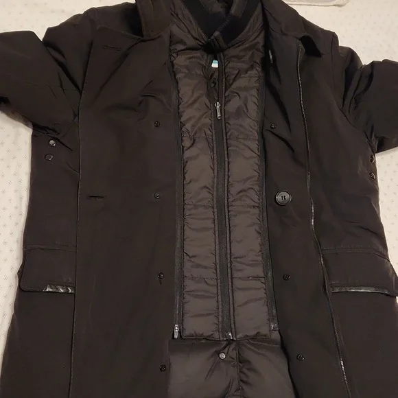 TUMI double zip & double-breasted down parka jacket sz XL